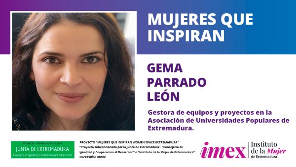 Gema Parrado León gestora de equipos y proyectos en la Asociación de Universidades Populares de Extremadura