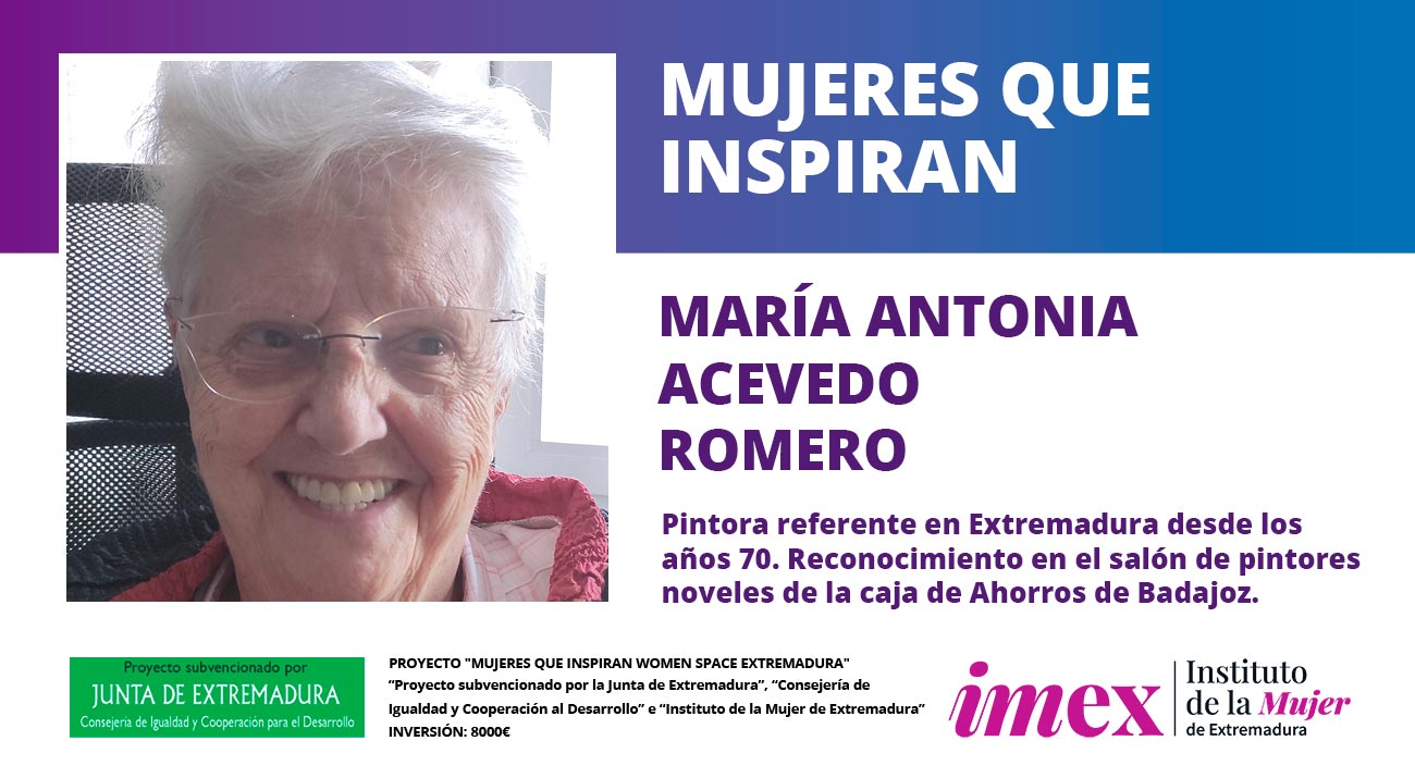 María Antonia Acevedo Romero Pintora referente en Extremadura