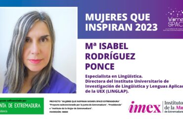 Mª Isabel Rodríguez Ponce - Especialista en Lingüística - Mujeres que inspiran 2023