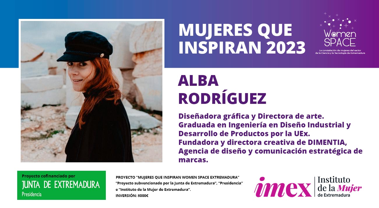 Alba Rodríguez - Diseñadora Gráfica y Directora de Arte DIMENTIA - Mujeres que Inspiran 2023