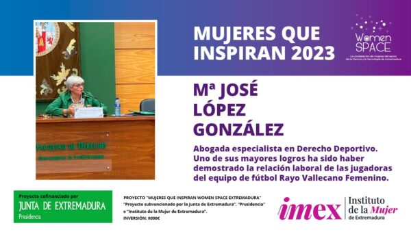María José López González - Abogada especialista en Derecho Deportivo - Mujeres que inspiran 2023