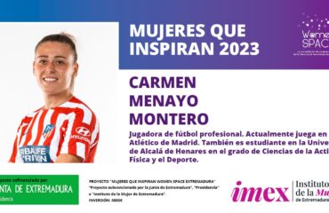Carmen Menayo Montero - Jugadora de fútbol profesional. Club Atlético de Madrid - Mujeres que inspiran 2023