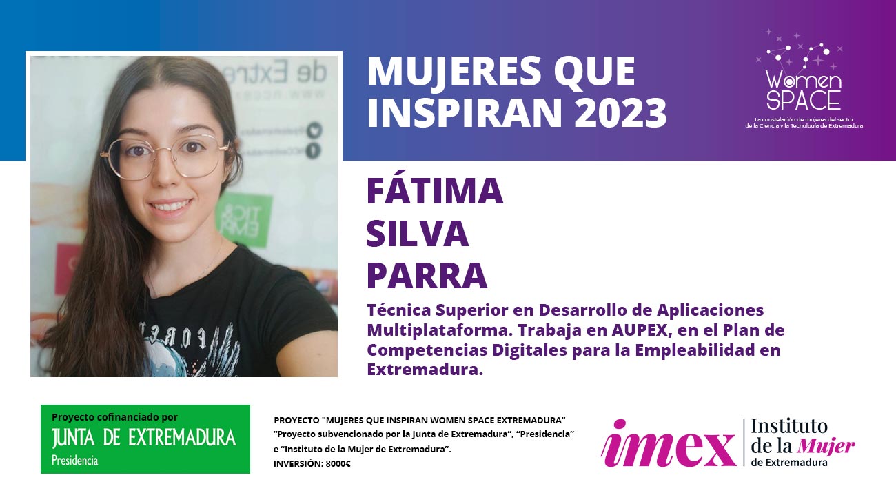Fátima Silva Parra - Técnica Superior Desarrollo de Aplicaciones Multiplataforma - AUPEX - Mujeres que inspiran 2023