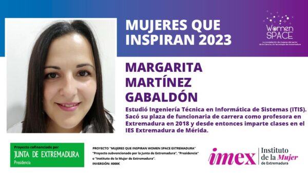 Margarita Martínez Gabaldón - Docente FP de Junta de Extremadura - Mujeres que Inspiran 2023