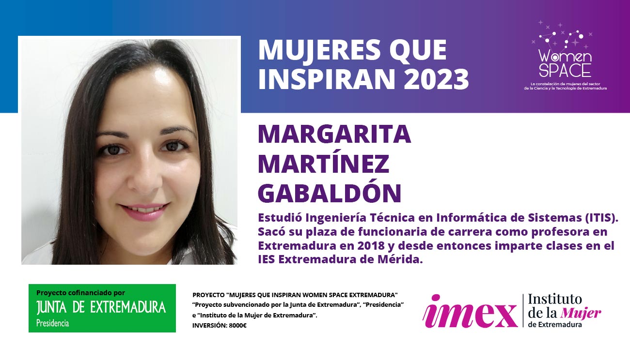 Margarita Martínez Gabaldón - Docente FP de Junta de Extremadura - Mujeres que Inspiran 2023