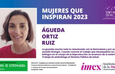 Águeda Ortiz Ruiz. Titulada en biología. Trabaja de embrióloga el Sistema Público de Salud. Mujeres que inspiran 2023.