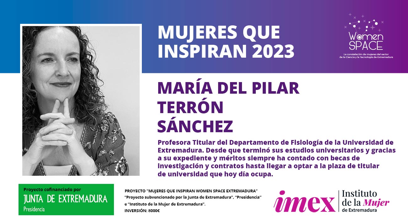 María del Pilar Terrón Sánchez. Profesora Titular del Departamento de Fisiología de la Universidad de Extremadura. Mujeres que inspiran 2023.