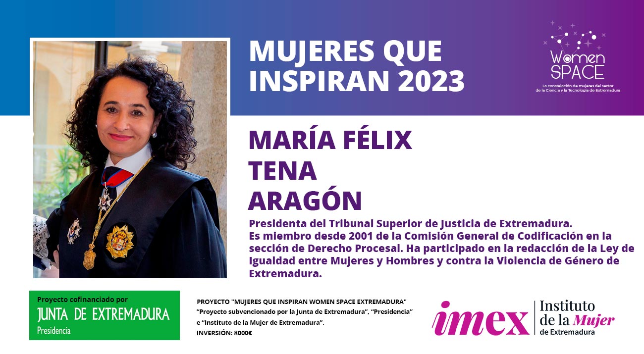 María Félix Tena Aragón. Presidenta del Tribunal Superior de Justicia de Extremadura. Mujeres que inspiran 2023.