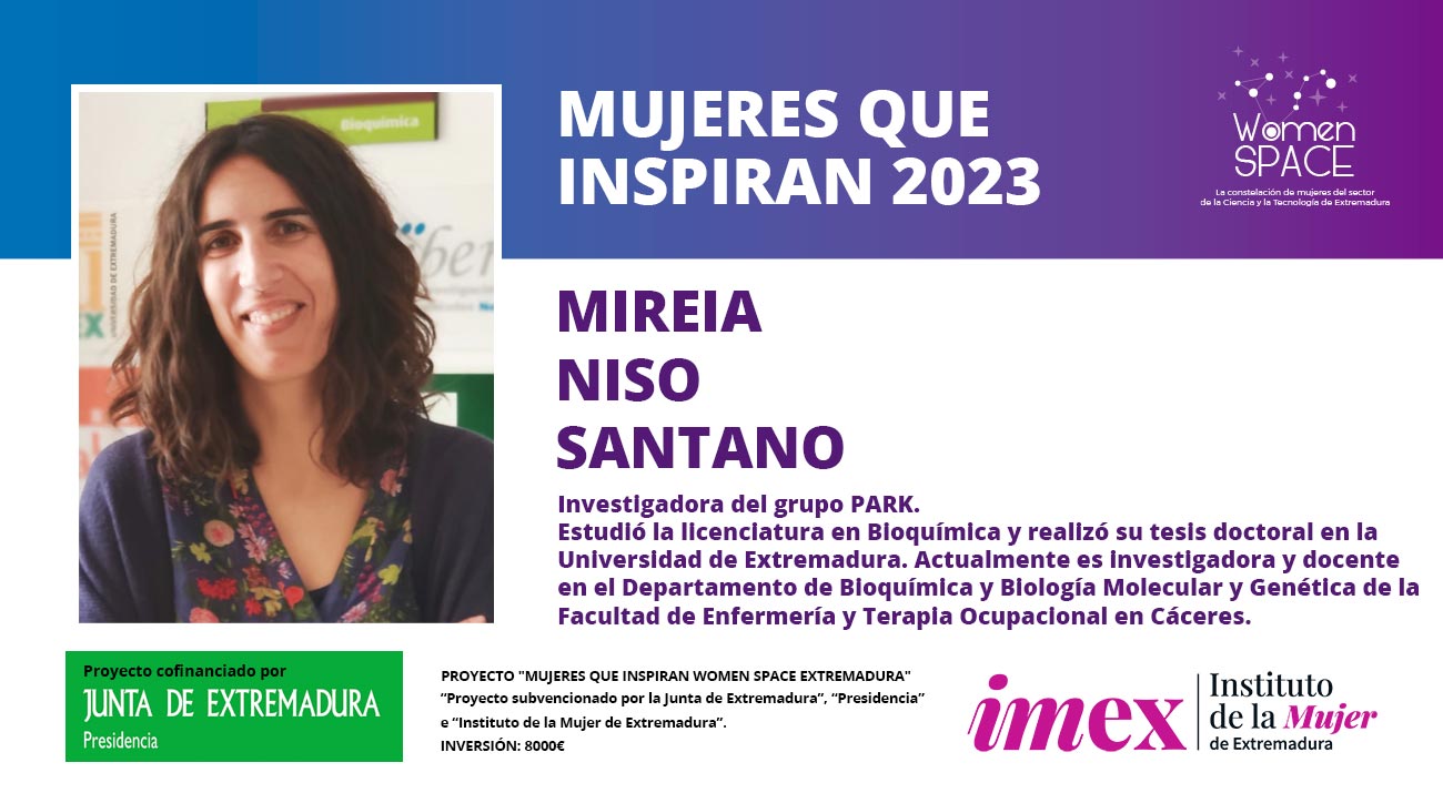 Mireia Niso Santano. Investigadora del grupo PARK. Mujeres que inspiran 2023.