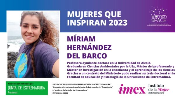 Míriam Hernández del Barco. Profesora ayudante doctora en la Universidad de Alcalá. Mujeres que inspiran 2023.