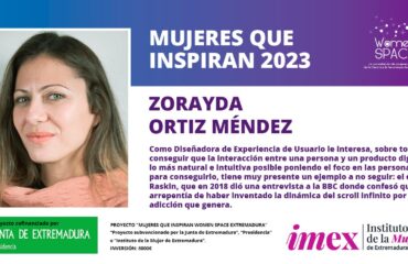 Zorayda Ortiz Méndez. Diseñadora de Experiencia de Usuario. Mujeres que Inpsiran 2023.